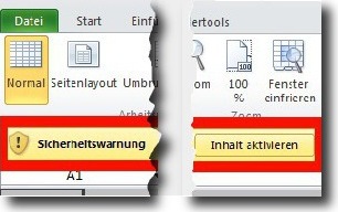 Makro-Sicherheitshinweis Excel 2010